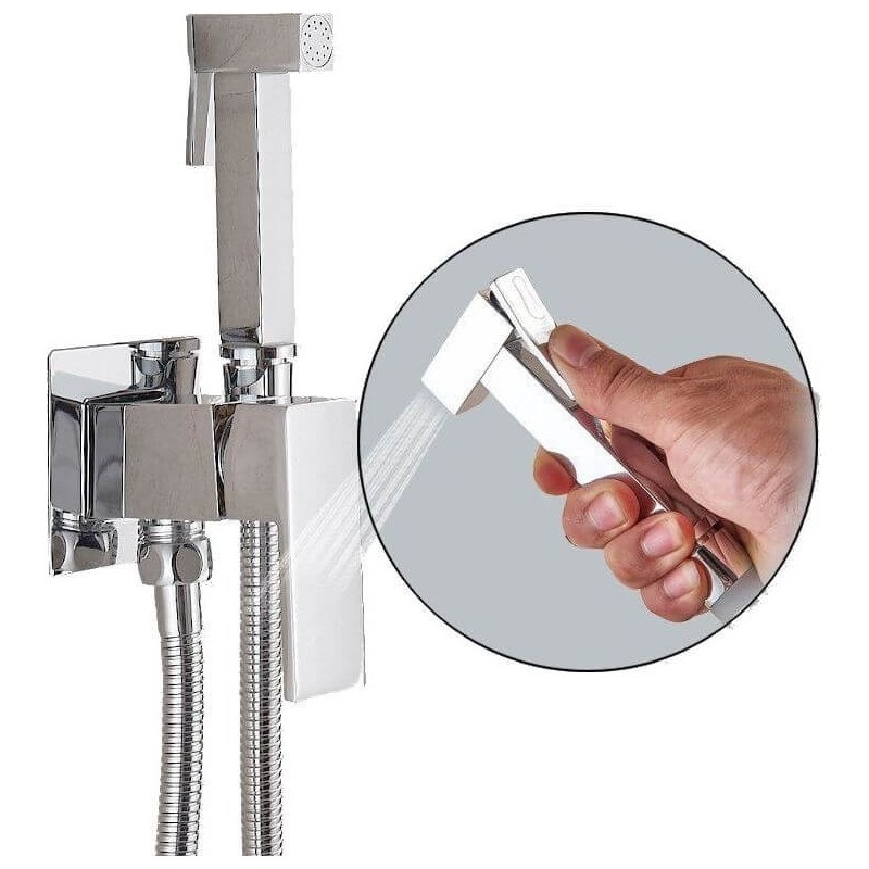 Grifo bidet higiene /íntima con agua fria y caliente dise/ño cuadrado