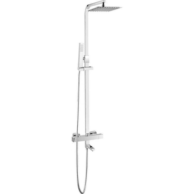 Comprar Barra de ducha/bañera termostática cuadrada acero inoxidable serie  Segura online