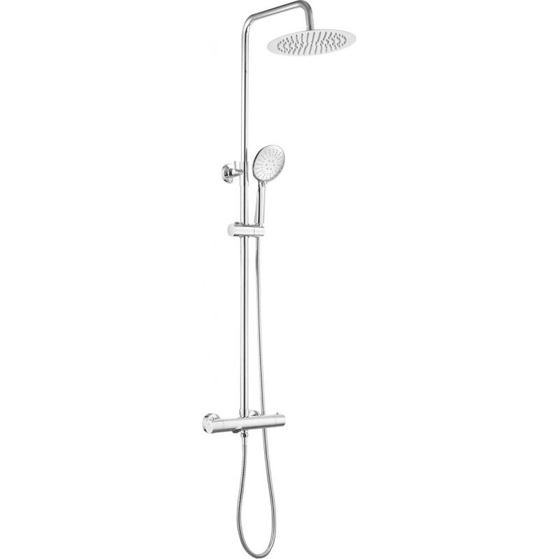 Comprar Columna de ducha/bañera cromada termostática redonda online