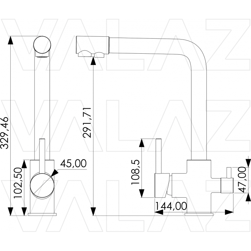 Grifo de cocina osmosis 3 vías redondo acero cepillado serie as –  VALAZ – Fabricación y comercialización de grifería
